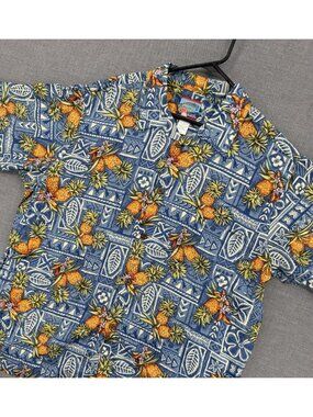 Joe Kealoha's Hawaiian Shirt Mens XL Camp Pineapple Tribal AOP Camp